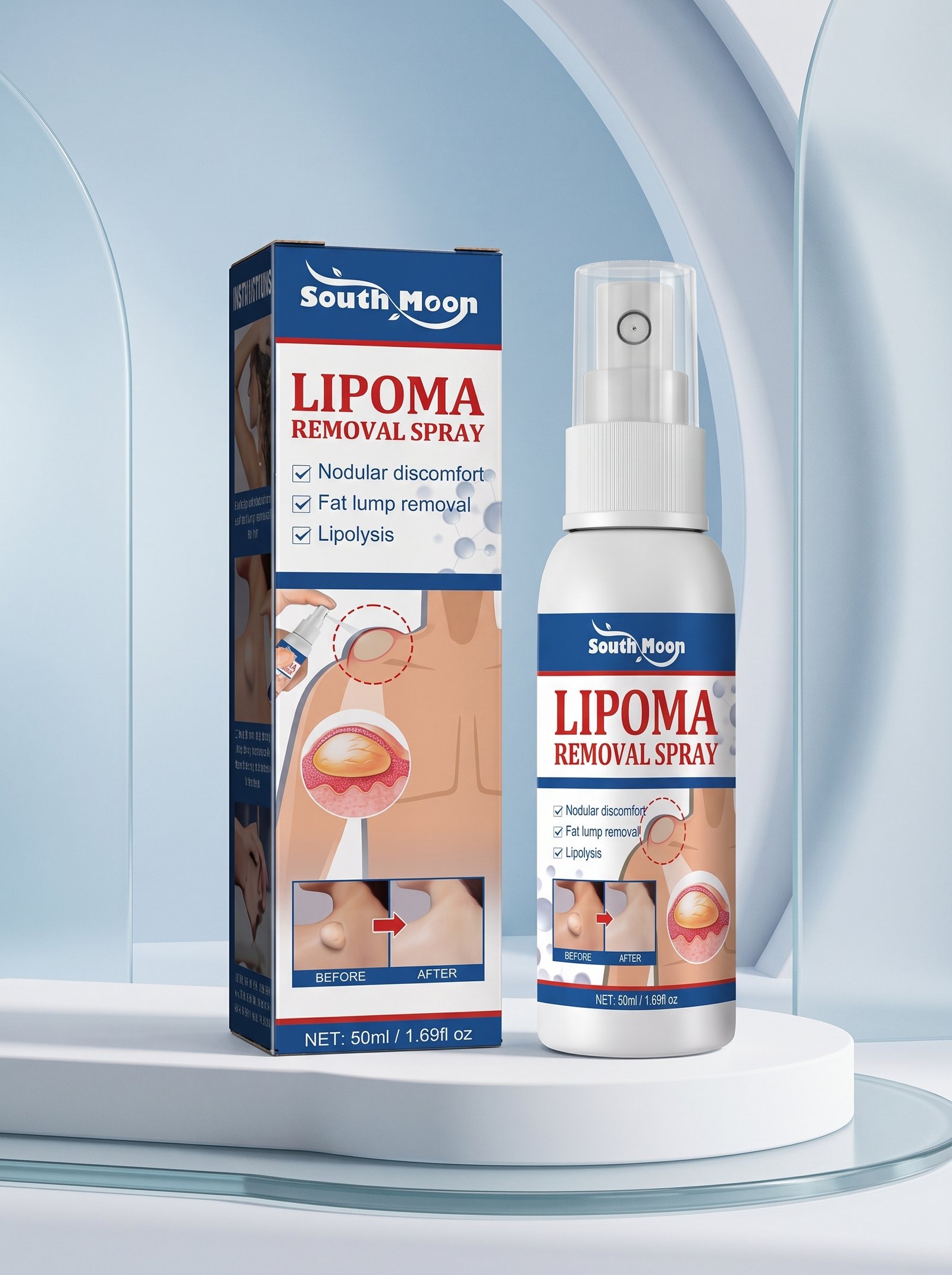 South Moon Lipoma Removal Spray 50 ml avec son emballage